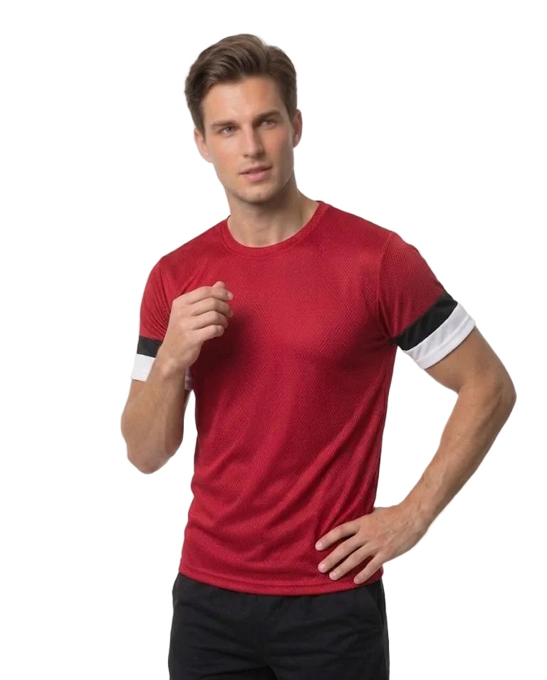 STRIPE-CORE RED DRYFIT T-SHIRTS