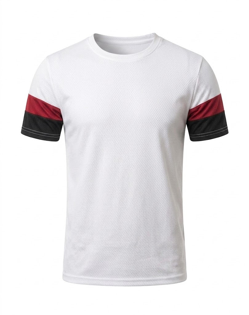 STRIPE-CORE WHITE DRYFIT T-SHIRT